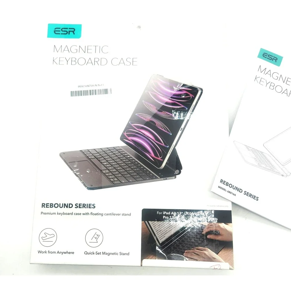 ESR iPad Air 13 & Pro 12.9 Case Keyboard–Trackpad Stand Magic Cover M2 M3 Gen3-6